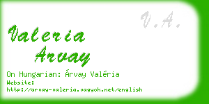 valeria arvay business card